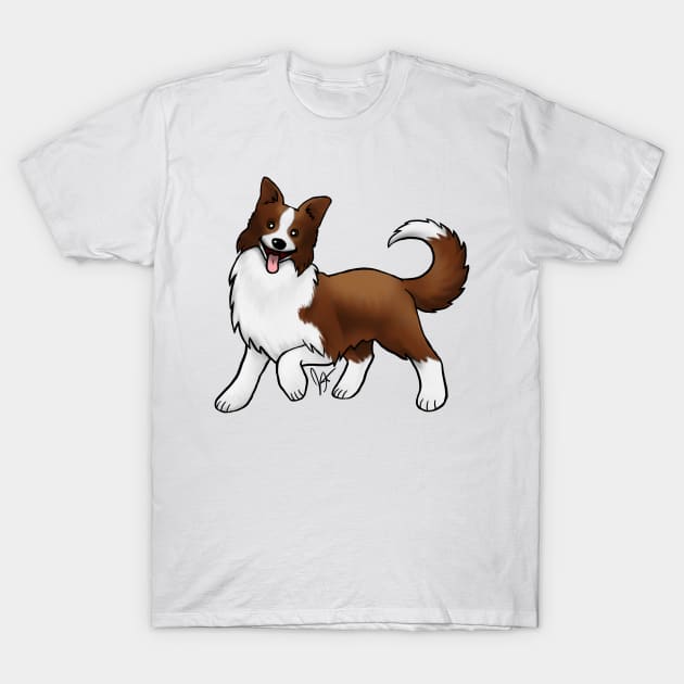 Dog - Border Collie - Chocolate T-Shirt by Jen's Dogs Custom Gifts and Designs